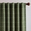 image:imageNICETOWN Olive Green Linen Plaid Bedroom Curtains Rod Pocket amp Back Tab Geometric Jacquard Thick Wovern Mudcloth Light Filtering Window Treatments for Home Decor W52 x L84 2 PanelsOlive Green