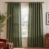 image:imageNICETOWN Olive Green Linen Plaid Bedroom Curtains Rod Pocket amp Back Tab Geometric Jacquard Thick Wovern Mudcloth Light Filtering Window Treatments for Home Decor W52 x L84 2 PanelsOlive Green