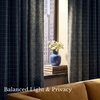 image:imageNICETOWN Olive Green Linen Plaid Bedroom Curtains Rod Pocket amp Back Tab Geometric Jacquard Thick Wovern Mudcloth Light Filtering Window Treatments for Home Decor W52 x L84 2 PanelsDusty Blue