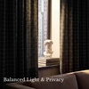 image:imageNICETOWN Olive Green Linen Plaid Bedroom Curtains Rod Pocket amp Back Tab Geometric Jacquard Thick Wovern Mudcloth Light Filtering Window Treatments for Home Decor W52 x L84 2 PanelsBlack