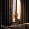 image:imageNICETOWN Olive Green Linen Plaid Bedroom Curtains Rod Pocket amp Back Tab Geometric Jacquard Thick Wovern Mudcloth Light Filtering Window Treatments for Home Decor W52 x L84 2 PanelsBrown