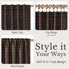 image:imageNICETOWN Olive Green Linen Plaid Bedroom Curtains Rod Pocket amp Back Tab Geometric Jacquard Thick Wovern Mudcloth Light Filtering Window Treatments for Home Decor W52 x L84 2 PanelsBrown