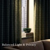 image:imageNICETOWN Olive Green Linen Plaid Bedroom Curtains Rod Pocket amp Back Tab Geometric Jacquard Thick Wovern Mudcloth Light Filtering Window Treatments for Home Decor W52 x L84 2 PanelsOlive Green