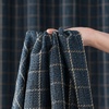 image:imageNICETOWN Olive Green Linen Plaid Bedroom Curtains Rod Pocket amp Back Tab Geometric Jacquard Thick Wovern Mudcloth Light Filtering Window Treatments for Home Decor W52 x L84 2 PanelsDusty Blue