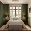 image:imageNICETOWN Olive Green Linen Plaid Bedroom Curtains Rod Pocket amp Back Tab Geometric Jacquard Thick Wovern Mudcloth Light Filtering Window Treatments for Home Decor W52 x L84 2 PanelsOlive Green