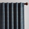 image:imageNICETOWN Olive Green Linen Plaid Bedroom Curtains Rod Pocket amp Back Tab Geometric Jacquard Thick Wovern Mudcloth Light Filtering Window Treatments for Home Decor W52 x L84 2 PanelsDusty Blue