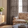 image:imageNICETOWN Pinch Pleated Blue Plaid Curtains 2 Panels W40 x L84 in Linen Blend Light Filtering Privacy Draperies with Grid Tartan Pattern Premium Curtains for Living Room Dining Room with HooksDeep Taupe