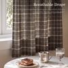 image:imageNICETOWN Pinch Pleated Blue Plaid Curtains 2 Panels W40 x L84 in Linen Blend Light Filtering Privacy Draperies with Grid Tartan Pattern Premium Curtains for Living Room Dining Room with HooksDeep Taupe