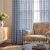image:imageNICETOWN Pinch Pleated Blue Plaid Curtains 2 Panels W40 x L84 in Linen Blend Light Filtering Privacy Draperies with Grid Tartan Pattern Premium Curtains for Living Room Dining Room with HooksDusty Blue