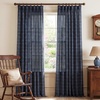 image:imageNICETOWN Pinch Pleated Blue Plaid Curtains 2 Panels W40 x L84 in Linen Blend Light Filtering Privacy Draperies with Grid Tartan Pattern Premium Curtains for Living Room Dining Room with HooksNavy Blue