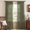 image:imageNICETOWN Pinch Pleated Blue Plaid Curtains 2 Panels W40 x L84 in Linen Blend Light Filtering Privacy Draperies with Grid Tartan Pattern Premium Curtains for Living Room Dining Room with HooksGreen