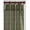 image:imageNICETOWN Pinch Pleated Blue Plaid Curtains 2 Panels W40 x L84 in Linen Blend Light Filtering Privacy Draperies with Grid Tartan Pattern Premium Curtains for Living Room Dining Room with HooksMoss Green