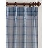 image:imageNICETOWN Pinch Pleated Blue Plaid Curtains 2 Panels W40 x L84 in Linen Blend Light Filtering Privacy Draperies with Grid Tartan Pattern Premium Curtains for Living Room Dining Room with HooksDusty Blue