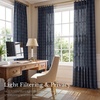 image:imageNICETOWN Pinch Pleated Blue Plaid Curtains 2 Panels W40 x L84 in Linen Blend Light Filtering Privacy Draperies with Grid Tartan Pattern Premium Curtains for Living Room Dining Room with HooksDark Blue