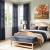 image:imageNICETOWN Pinch Pleated Blue Plaid Curtains 2 Panels W40 x L84 in Linen Blend Light Filtering Privacy Draperies with Grid Tartan Pattern Premium Curtains for Living Room Dining Room with HooksDark Blue