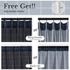 image:imageNICETOWN Pinch Pleated Blue Plaid Curtains 2 Panels W40 x L84 in Linen Blend Light Filtering Privacy Draperies with Grid Tartan Pattern Premium Curtains for Living Room Dining Room with HooksDark Blue