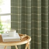 image:imageNICETOWN Pinch Pleated Blue Plaid Curtains 2 Panels W40 x L84 in Linen Blend Light Filtering Privacy Draperies with Grid Tartan Pattern Premium Curtains for Living Room Dining Room with HooksGreen