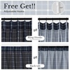 image:imageNICETOWN Pinch Pleated Blue Plaid Curtains 2 Panels W40 x L84 in Linen Blend Light Filtering Privacy Draperies with Grid Tartan Pattern Premium Curtains for Living Room Dining Room with HooksNavy Blue