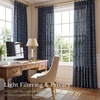 image:imageNICETOWN Pinch Pleated Blue Plaid Curtains 2 Panels W40 x L84 in Linen Blend Light Filtering Privacy Draperies with Grid Tartan Pattern Premium Curtains for Living Room Dining Room with HooksNavy Blue