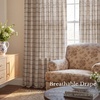 image:imageNICETOWN Pinch Pleated Blue Plaid Curtains 2 Panels W40 x L84 in Linen Blend Light Filtering Privacy Draperies with Grid Tartan Pattern Premium Curtains for Living Room Dining Room with HooksTan