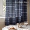 image:imageNICETOWN Pinch Pleated Blue Plaid Curtains 2 Panels W40 x L84 in Linen Blend Light Filtering Privacy Draperies with Grid Tartan Pattern Premium Curtains for Living Room Dining Room with HooksNavy Blue