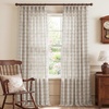 image:imageNICETOWN Pinch Pleated Blue Plaid Curtains 2 Panels W40 x L84 in Linen Blend Light Filtering Privacy Draperies with Grid Tartan Pattern Premium Curtains for Living Room Dining Room with HooksLinen White
