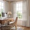 image:imageNICETOWN Pinch Pleated Blue Plaid Curtains 2 Panels W40 x L84 in Linen Blend Light Filtering Privacy Draperies with Grid Tartan Pattern Premium Curtains for Living Room Dining Room with HooksLinen White