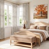 image:imageNICETOWN Pinch Pleated Blue Plaid Curtains 2 Panels W40 x L84 in Linen Blend Light Filtering Privacy Draperies with Grid Tartan Pattern Premium Curtains for Living Room Dining Room with HooksLinen White