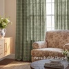 image:imageNICETOWN Pinch Pleated Blue Plaid Curtains 2 Panels W40 x L84 in Linen Blend Light Filtering Privacy Draperies with Grid Tartan Pattern Premium Curtains for Living Room Dining Room with HooksGreen