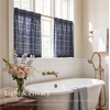 image:imageNICETOWN Pinch Pleated Blue Plaid Curtains 2 Panels W40 x L84 in Linen Blend Light Filtering Privacy Draperies with Grid Tartan Pattern Premium Curtains for Living Room Dining Room with HooksNavy Blue