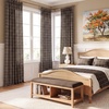 image:imageNICETOWN Pinch Pleated Blue Plaid Curtains 2 Panels W40 x L84 in Linen Blend Light Filtering Privacy Draperies with Grid Tartan Pattern Premium Curtains for Living Room Dining Room with HooksDeep Taupe