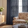 image:imageNICETOWN Pinch Pleated Blue Plaid Curtains 2 Panels W40 x L84 in Linen Blend Light Filtering Privacy Draperies with Grid Tartan Pattern Premium Curtains for Living Room Dining Room with HooksDark Blue
