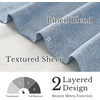 image:imageNICETOWN Sage Green 2 Layers Linen Valance 52 W x 18 L 1 Panel  Rod Pocket DoubleLayered Farmhouse Kitchen Curtain Valance Semi Sheer Rustic Home Decor For Bathroom Small WindowDusty Blue
