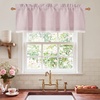 image:imageNICETOWN Sage Green 2 Layers Linen Valance 52 W x 18 L 1 Panel  Rod Pocket DoubleLayered Farmhouse Kitchen Curtain Valance Semi Sheer Rustic Home Decor For Bathroom Small WindowLight Pink