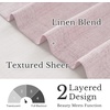 image:imageNICETOWN Sage Green 2 Layers Linen Valance 52 W x 18 L 1 Panel  Rod Pocket DoubleLayered Farmhouse Kitchen Curtain Valance Semi Sheer Rustic Home Decor For Bathroom Small WindowLight Pink