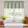 image:imageNICETOWN Sage Green 2 Layers Linen Valance 52 W x 18 L 1 Panel  Rod Pocket DoubleLayered Farmhouse Kitchen Curtain Valance Semi Sheer Rustic Home Decor For Bathroom Small WindowSage Green