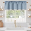 image:imageNICETOWN Sage Green 2 Layers Linen Valance 52 W x 18 L 1 Panel  Rod Pocket DoubleLayered Farmhouse Kitchen Curtain Valance Semi Sheer Rustic Home Decor For Bathroom Small WindowDusty Blue