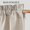 image:imageNICETOWN Sage Green 2 Layers Linen Valance 52 W x 18 L 1 Panel  Rod Pocket DoubleLayered Farmhouse Kitchen Curtain Valance Semi Sheer Rustic Home Decor For Bathroom Small WindowOatmeal