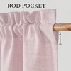 image:imageNICETOWN Sage Green 2 Layers Linen Valance 52 W x 18 L 1 Panel  Rod Pocket DoubleLayered Farmhouse Kitchen Curtain Valance Semi Sheer Rustic Home Decor For Bathroom Small WindowLight Pink