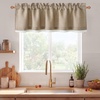 image:imageNICETOWN Sage Green 2 Layers Linen Valance 52 W x 18 L 1 Panel  Rod Pocket DoubleLayered Farmhouse Kitchen Curtain Valance Semi Sheer Rustic Home Decor For Bathroom Small WindowNatural