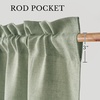image:imageNICETOWN Sage Green 2 Layers Linen Valance 52 W x 18 L 1 Panel  Rod Pocket DoubleLayered Farmhouse Kitchen Curtain Valance Semi Sheer Rustic Home Decor For Bathroom Small WindowSage Green