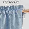 image:imageNICETOWN Sage Green 2 Layers Linen Valance 52 W x 18 L 1 Panel  Rod Pocket DoubleLayered Farmhouse Kitchen Curtain Valance Semi Sheer Rustic Home Decor For Bathroom Small WindowDusty Blue