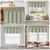 image:imageNICETOWN Sage Green 2 Layers Linen Valance 52 W x 18 L 1 Panel  Rod Pocket DoubleLayered Farmhouse Kitchen Curtain Valance Semi Sheer Rustic Home Decor For Bathroom Small WindowSage Green