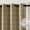 image:imageNICETOWN Taupe 100 Blackout Plaid Cabin Buffalo Gingham Curtain 52W x 84L  Living Room Checkered Patterned Thermal Insulated Grommet Room Darkening Curtains amp Rustic Drapes for Farmhouse 2 PanelsGrid Pattern  Burlap  White