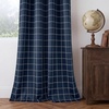 image:imageNICETOWN Taupe 100 Blackout Plaid Cabin Buffalo Gingham Curtain 52W x 84L  Living Room Checkered Patterned Thermal Insulated Grommet Room Darkening Curtains amp Rustic Drapes for Farmhouse 2 PanelsGrid Pattern  Dark Blue  White
