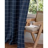 image:imageNICETOWN Taupe 100 Blackout Plaid Cabin Buffalo Gingham Curtain 52W x 84L  Living Room Checkered Patterned Thermal Insulated Grommet Room Darkening Curtains amp Rustic Drapes for Farmhouse 2 PanelsGrid Pattern  Dark Blue  White