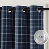 image:imageNICETOWN Taupe 100 Blackout Plaid Cabin Buffalo Gingham Curtain 52W x 84L  Living Room Checkered Patterned Thermal Insulated Grommet Room Darkening Curtains amp Rustic Drapes for Farmhouse 2 PanelsPlaid  Dark Blue  White