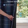 image:imageNICETOWN Taupe 100 Blackout Plaid Cabin Buffalo Gingham Curtain 52W x 84L  Living Room Checkered Patterned Thermal Insulated Grommet Room Darkening Curtains amp Rustic Drapes for Farmhouse 2 PanelsGrid Pattern  Dark Blue  White