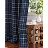 image:imageNICETOWN Taupe 100 Blackout Plaid Cabin Buffalo Gingham Curtain 52W x 84L  Living Room Checkered Patterned Thermal Insulated Grommet Room Darkening Curtains amp Rustic Drapes for Farmhouse 2 PanelsPlaid  Dark Blue  White