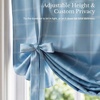 image:imageNICETOWN Taupe Farmhouse Plaid 100 Blackout Ballon Shades 34W x 45L 1 PC  Thermal Insulated Multi Hanging Ways Shade Short Rod Pocket Curtain for Kitchen Liftable Tier Roman BlindGrid Pattern  Sea Blue  White
